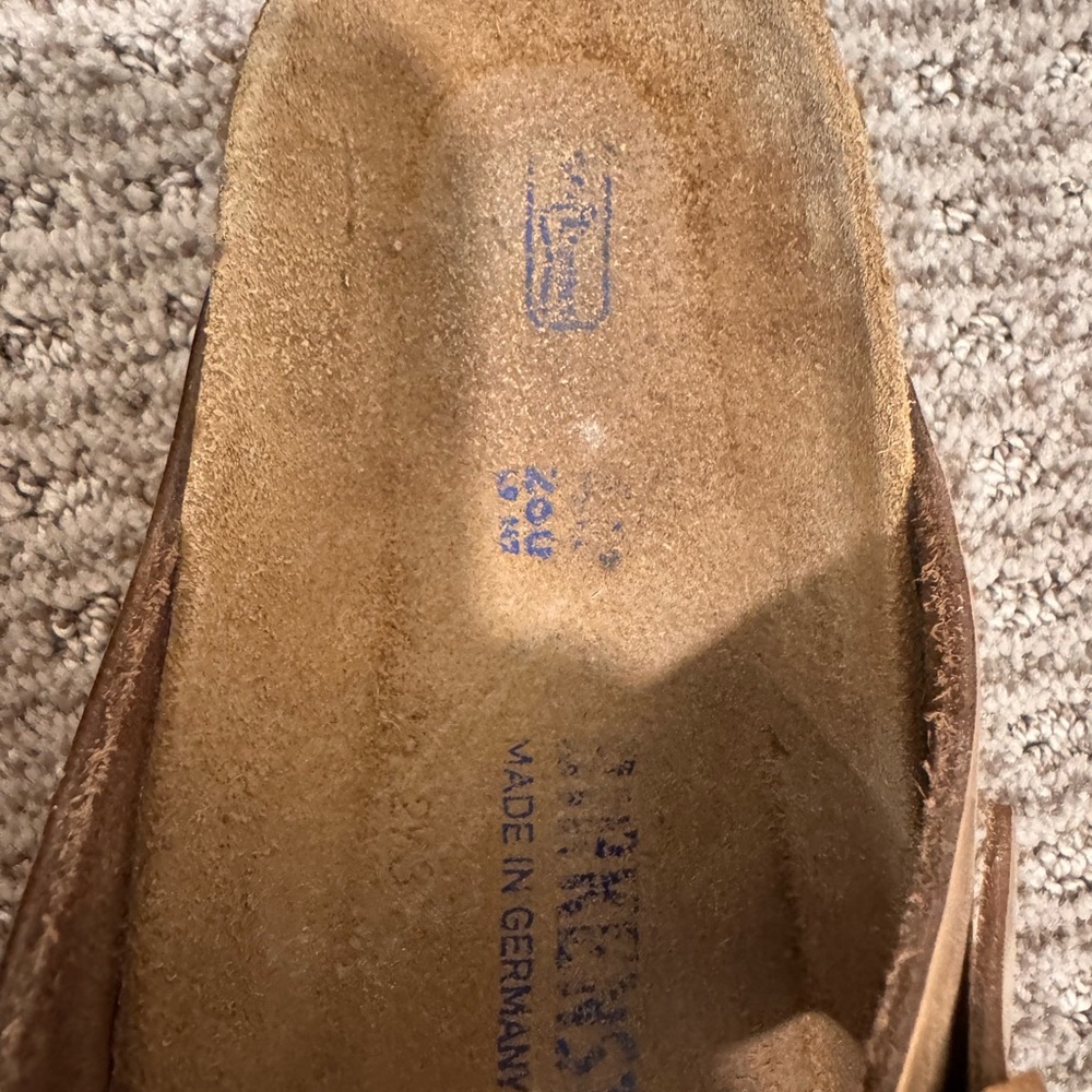 Birkenstock Arizona soft footbed slide sandal- copper leather size 9 - Picture 6 of 13